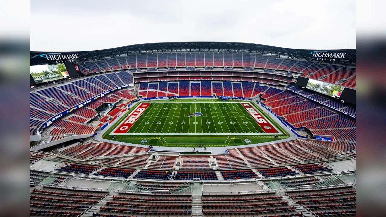 A general view of Highmark Stadium filled with Buffalo Bills fans on game day