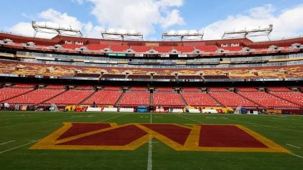 A general view of Northwest Stadium filled with burgundy-and-gold Washington Commanders fans on game day